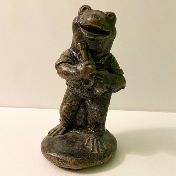 Art Vintage 1995 Whitestone Ornament Frog Playing Trumpet Figure 9